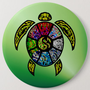 Turtle Ba-Gua Ronde Button 6,0 Cm
