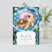 Turtle Baby Shower Bedankkaart (Staand voorkant)