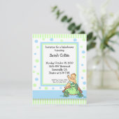 Turtle Baby shower Blue Boy Kaart (Staand voorkant)