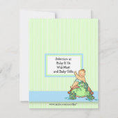 Turtle Baby shower Blue Boy Kaart (Achterkant)