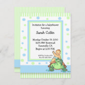 Turtle Baby shower Blue Boy Kaart (Voorkant / Achterkant)