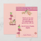 TURTLE Baby shower Hartelijk dank, 3,5-inch x5-inc Bedankkaart (Voorkant / Achterkant)