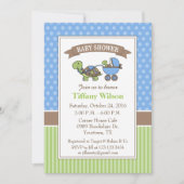 Turtle Baby shower Invitation blauw Kaart (Voorkant)