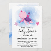 Turtle Baby shower Invitation Kaart (Voorkant / Achterkant)