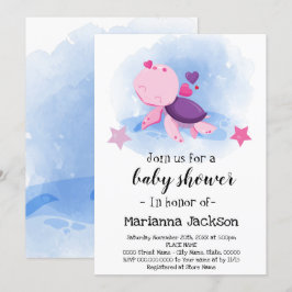 Turtle Baby shower Invitation Kaart