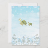 Turtle Baby shower Invitation onder de Zee Oceaan Kaart (Achterkant)