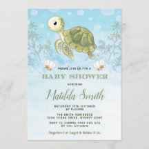 Turtle Baby shower Invitation onder de Zee Oceaan