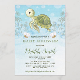 Turtle Baby shower Invitation onder de Zee Oceaan Kaart