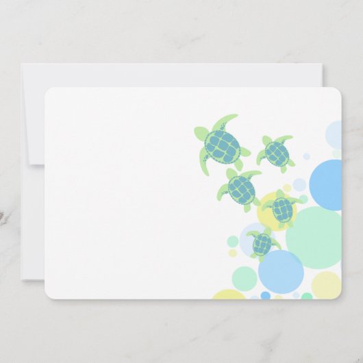 Turtle Baby Shower Kaart (Achterkant)