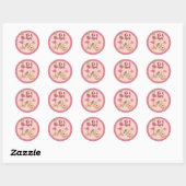TURTLE Baby shower Once Upon a Pond ronde sticker (Vel)