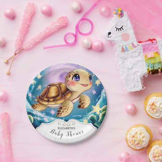 Turtle Baby Shower Papieren Bordje (Feest)