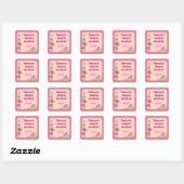 TURTLE Baby shower vierkante sticker label OUP (Vel)
