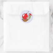 Turtle Ball Christmas Ronde Sticker (Tas)