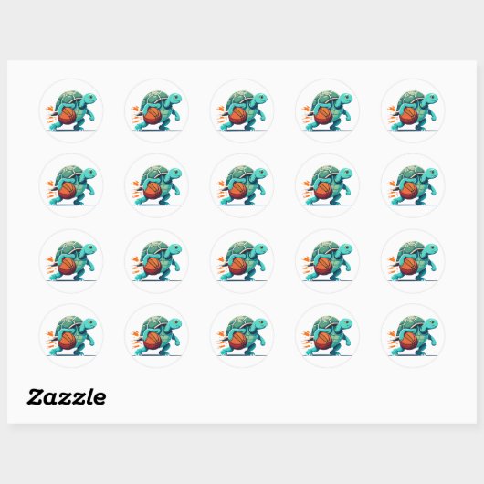 Turtle Baller Ronde Sticker (Vel)