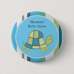 Turtle Bay Baby Shower Aangepaste verjaardagskno Ronde Button 5,7 Cm