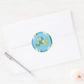 TURTLE BAY Blue Stripe Envelope Seals | gunsten Ronde Sticker (Envelop)