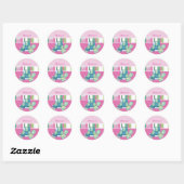 Turtle Bay Roze Ronde Dank u Favor Sticker (Vel)