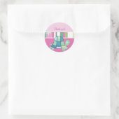 Turtle Bay Roze Ronde Dank u Favor Sticker (Tas)