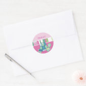 Turtle Bay Roze Ronde Dank u Favor Sticker (Envelop)