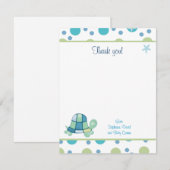 Turtle Bay Trendy Dot Flat Dank je wel Notitiekaartje (Voorkant / Achterkant)