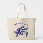 Turtle Beach Tas-Blue Grote Tote Bag (Achterkant)