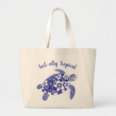 Turtle Beach Tas-Blue Grote Tote Bag (Voorkant)