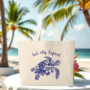 Turtle Beach Tas-Blue Grote Tote Bag
