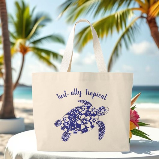 Turtle Beach Tas-Blue Grote Tote Bag