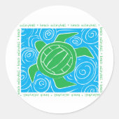 Turtle Beach Volleyball Ronde Sticker (Voorkant)