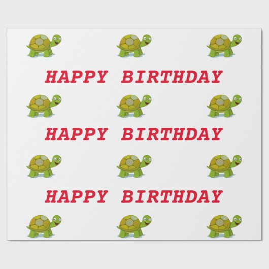 Turtle Birthday Cadeaupapier (Vlak)