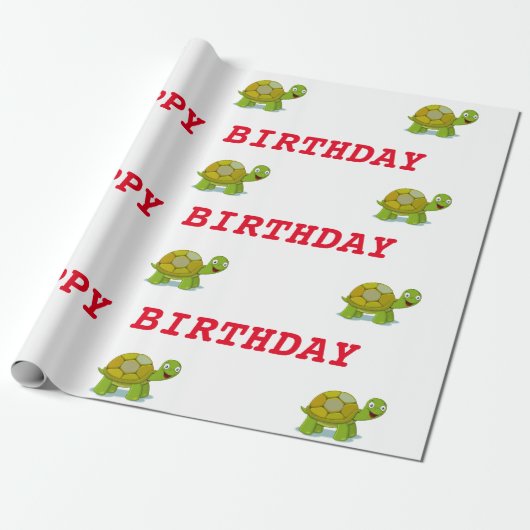 Turtle Birthday Cadeaupapier (Uitgerold)