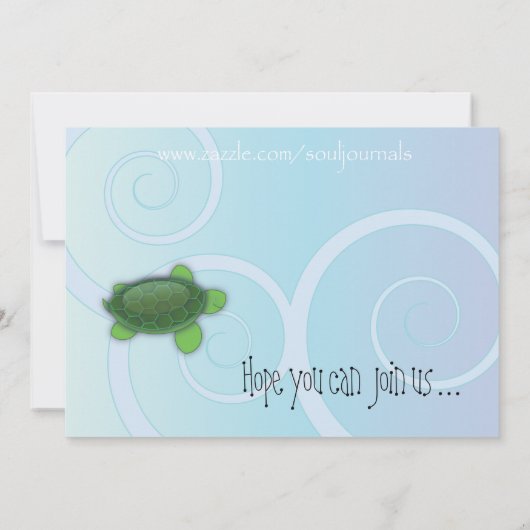 Turtle Birthday Invitation Kaart (Achterkant)