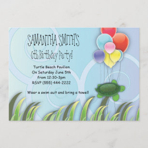 Turtle Birthday Invitation Kaart