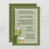 Turtle Birthday Invitation Kaart (Voorkant / Achterkant)