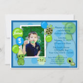 Turtle Birthday Invitation SCHATTIG Kaart (Voorkant)