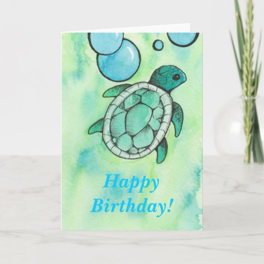 Turtle Birthday Kaart (Voorkant)