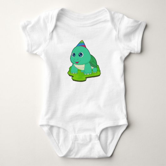 Turtle Birthday Party pet Romper (Voorkant)
