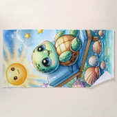 Turtle Bliss: sereniteit aan het strand Strandlaken (Voorkant)