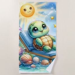 Turtle Bliss: sereniteit aan het strand Strandlaken