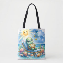 Turtle Bliss: sereniteit aan het strand Tote Bag