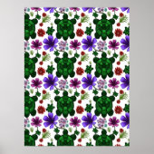Turtle bloemenpatroon  poster (Voorkant)