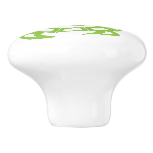 Turtle Blue Pattern Keramische Knop (Zijkant)