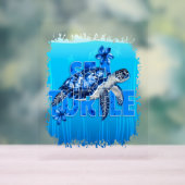 Turtle Blue Zee Square Acryl Bord (Neutraal)