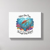 Turtle Blue Zee Square Canvas Afdruk (Voorkant)