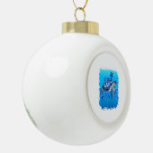 Turtle Blue Zee Square Keramische Bal Ornament (Links)