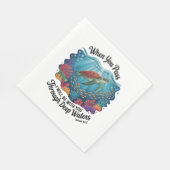 Turtle Blue Zee Square Servet (Hoek)