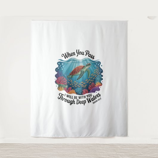 Turtle Blue Zee Square Wandkleed (Voorkant)