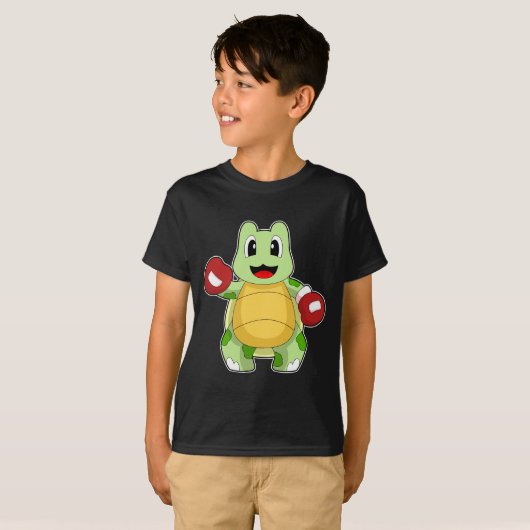 Turtle Boxer Bokshandschoenen Boksen T-shirt (Voorkant volledig)