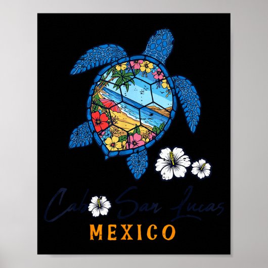 Turtle Cabo San Lucas Mexico Vacation Summer Men W Poster (Voorkant)