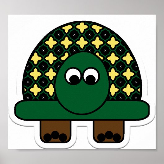 Turtle Cartoon Art Poster (Voorkant)